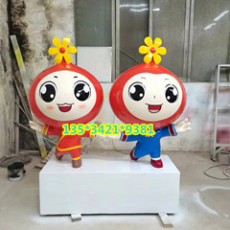 广西民族团结吉祥物雕塑石榴娃娃定制厂家