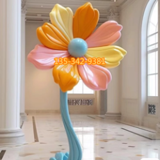 绚烂多彩大型立体彩绘花朵模型雕像定制价格