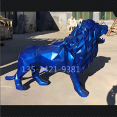广州出口玻璃钢几何切面狮子雕塑定制价格