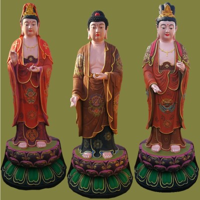 西方三圣神像 阿弥陀三尊 大势至菩萨佛像