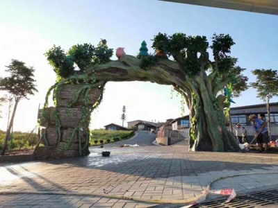 青岛水泥假树设计