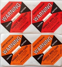 益阳自主全英文防碰撞标签ANTI&TOUCH橙色75G防震动警示标签采购