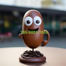 深圳出口咖啡豆形象卡通吉祥物公仔塑像厂家