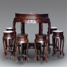 宁波二手红木家具回收 大红酸枝桌椅收购