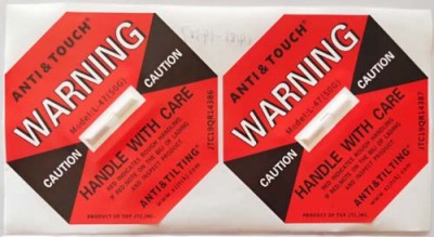 西安自主全英文防碰撞标签ANTI&TOUCH橙色75G防震动警示标签价格