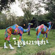 动物公园建设文旅景观彩绘骆驼雕塑定制厂家