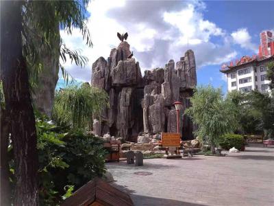 成都青砂石栏杆生态园仿真假山