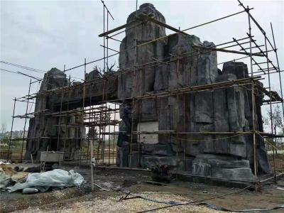 四川南充门店内手工墙画景区仿树栏杆