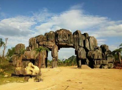 乐山假山大门公园假山假树造型