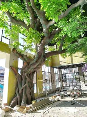 四川雅安山水墙画人造假树
