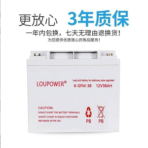 LOUPOWER蓄电池6-GFM-38莱力12V38AH新报价