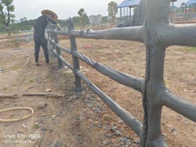 北京水泥仿树藤栏杆制作