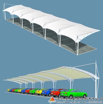 黑龙江PVDF膜结构汽车棚设计施工一体化