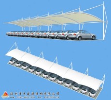 西藏PVDF膜結構停車棚工程