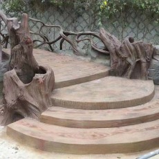 大鹏新区水泥仿木纹施工制作
