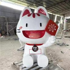 廣州銀行IP形象公仔吉祥物卡通貓雕塑定制廠