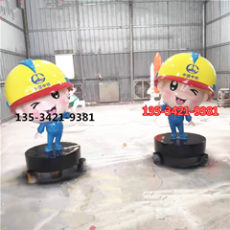 中國中建中鐵小鐵匠IP吉祥物玻璃鋼雕塑價格