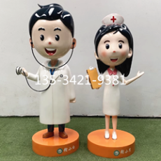 醫(yī)院形象IP醫(yī)生護(hù)士卡通雕塑定制電話工廠