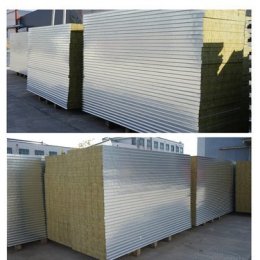 外墙岩棉保温板夹芯板钢结构工程一体板生产