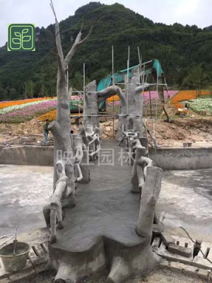 新密流水假山专业师傅施工