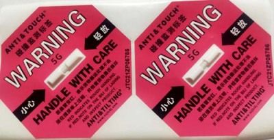 阳江ANTI&TILTING人字型防倾倒警示标贴采购
