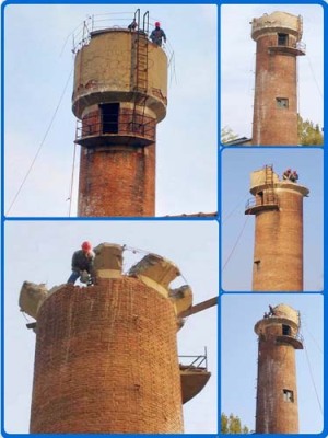 仙桃正规45米烟囱拆除施工方案