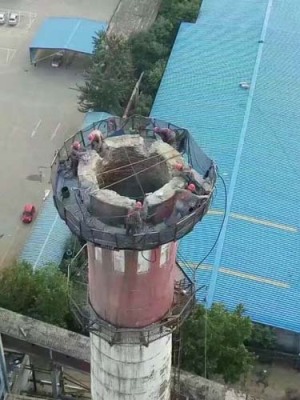 鄂州正规180米混凝土烟囱拆除资质