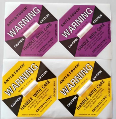 龙岩ANTI&TILTING人字型防倾倒警示标贴批量定购电话