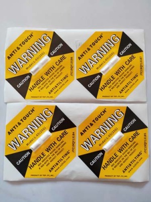 莱芜ANTI&TILTING人字型防倾倒警示标贴工厂