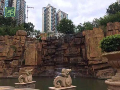岳塘区流水假山专业师傅施工