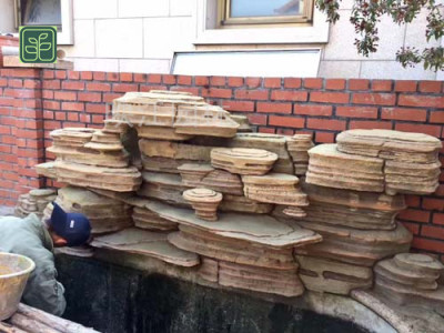 新市区流水假山专业师傅施工