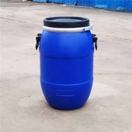 加厚塑料桶密封法兰桶60L耐酸碱化工桶蓝色
