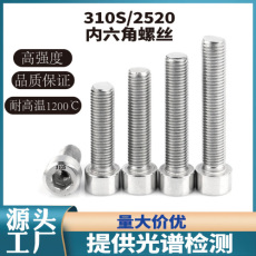 310S不锈钢内六角螺栓无磁性国标2520耐高温