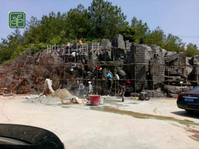 小河区山石假山施工方案