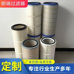325/320工业除尘螺杆滤筒 防静电喷塑覆膜抛