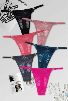 云梦妮外贸女式丁字裤性感蕾丝金属短裤