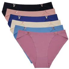 跨境电商无痕冰丝女士三角裤腰部金属设计