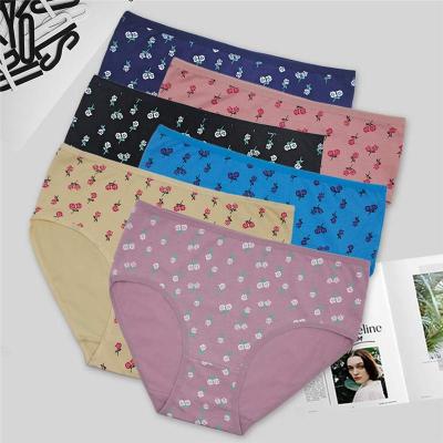 外贸现货舒适亲肤透气印花大码女式三角裤