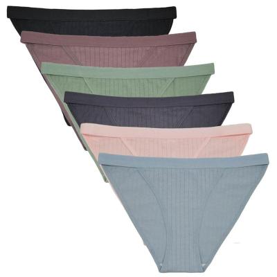 跨境外贸女士内裤棉纯色弹力腰带女式三角裤