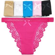 跨境出口女士三角裤性感棉蕾丝女士内裤