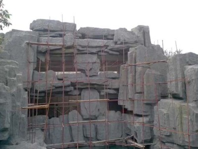 四会市千层石假山专业师傅施工